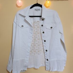 Simply Noelle White Lace-Trimmed Jacket